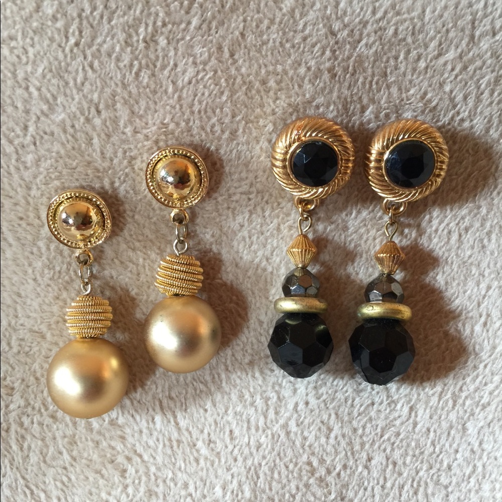 2 pairs Vintage Ball post earrings